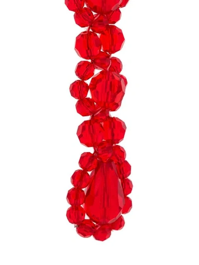 Shop Simone Rocha Beaded Drop Earrings In Red