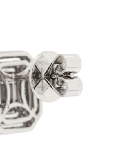Shop Gemco 18kt White Gold And Diamond Stud Earrings In Metallic