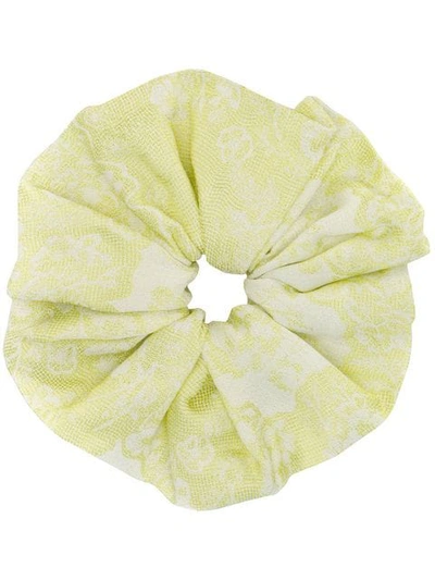 Shop Hellessy Patterned Hair Scrunchie In Yellow