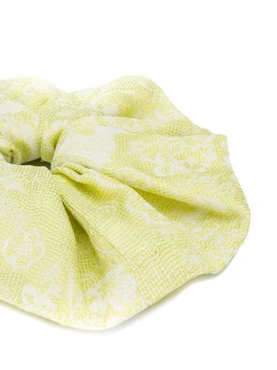 Shop Hellessy Patterned Hair Scrunchie In Yellow