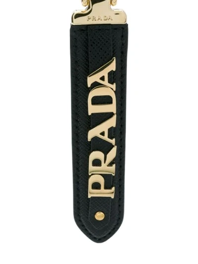 Shop Prada Logo Plaque Key Trick - Black