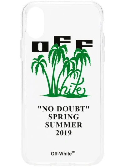 Shop Off-white Transparent Palm Print And Logo Iphone X Case In Neutrals