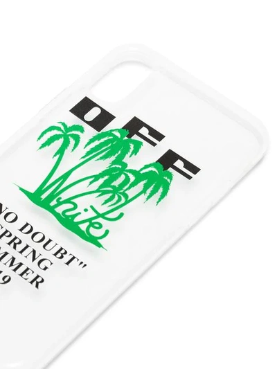 Shop Off-white Transparent Palm Print And Logo Iphone X Case In Neutrals
