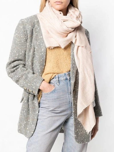 Shop Isabel Marant Frayed Scarf In Neutrals