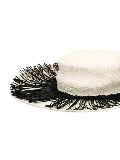 Shop Alanui Fringed Hat In White