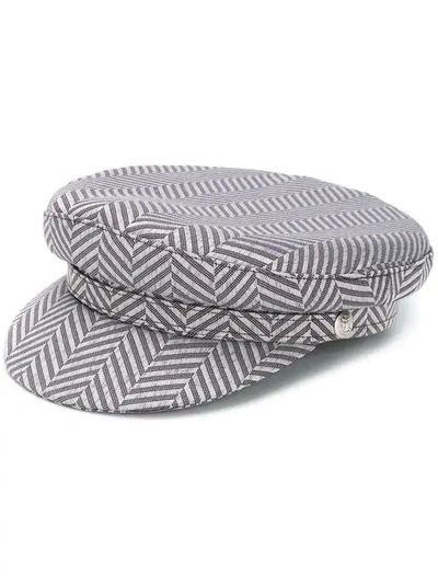 Shop Manokhi Geometric Print Hat In Grey