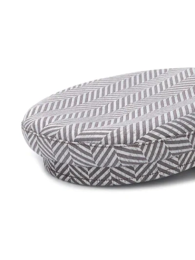 Shop Manokhi Geometric Print Hat In Grey