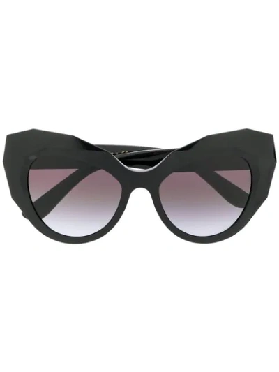 Shop Dolce & Gabbana Logo Plaque Sunglasses In Black