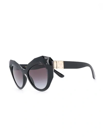 Shop Dolce & Gabbana Logo Plaque Sunglasses In Black