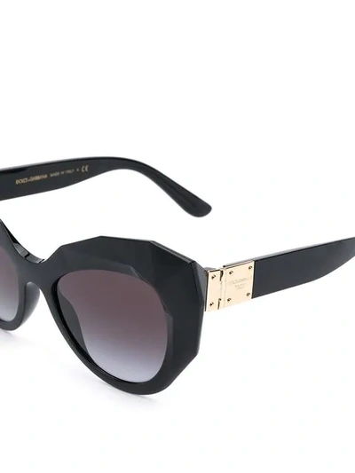 Shop Dolce & Gabbana Logo Plaque Sunglasses In Black