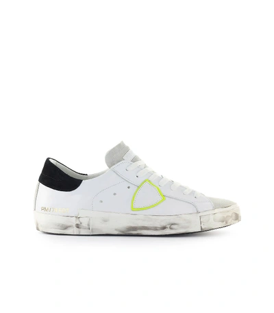 Shop Philippe Model Prsx White Yellow Sneaker In Bianco/giallo (white)