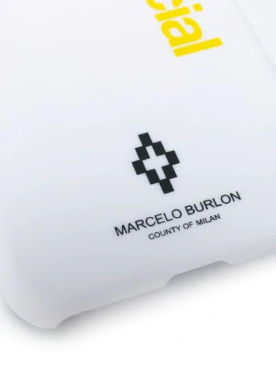 Shop Marcelo Burlon County Of Milan Confidential Logo Iphone X Case - White