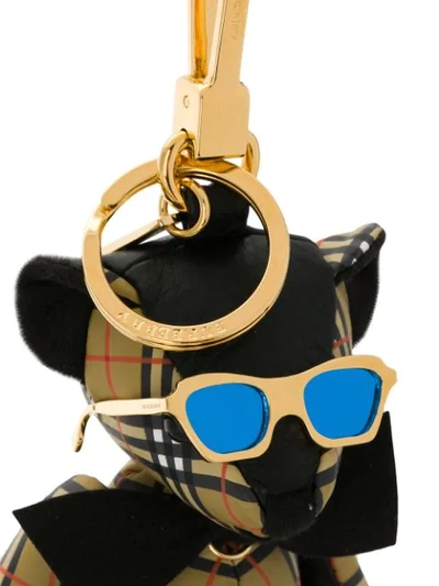 Shop Burberry Thomas Bear Charm In Sunglasses In Black