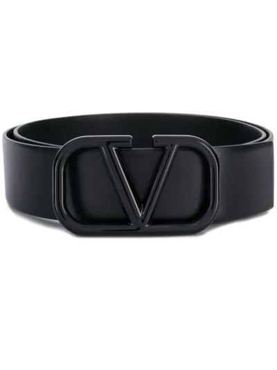 Shop Valentino Garavani Vlogo Belt In Black