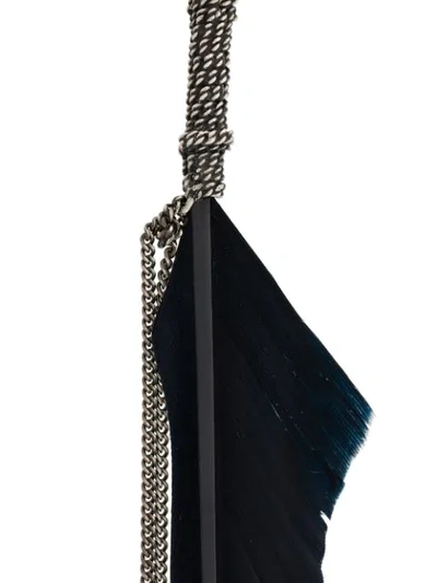 Shop Ann Demeulemeester Feather Pendant Necklace In Black