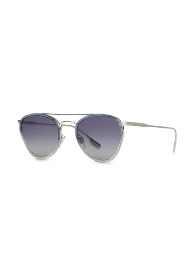 Shop Burberry Pilotenbrille Im Glitter-look In Blue