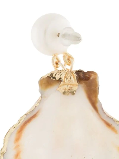 Shop Mercedes Salazar Shell Pendant Earrings In White
