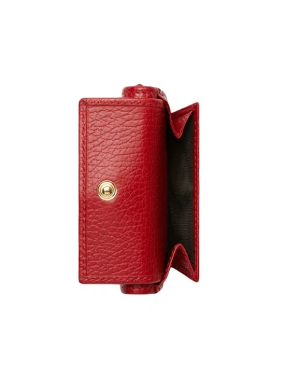 Shop Gucci Mermont Leather Waller - Red