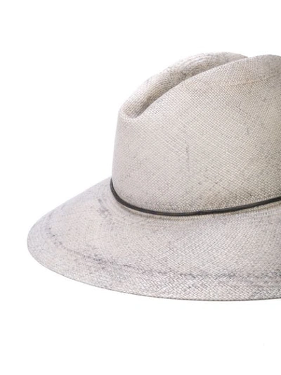 Shop Maison Michel Kate Straw Hat In Grey