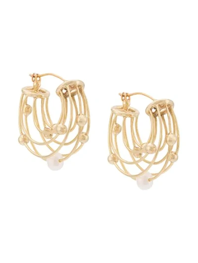 Shop Ellery Pearl Detail Earrings In Yellow