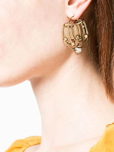 Shop Ellery Pearl Detail Earrings In Yellow