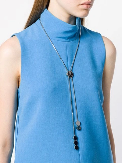 Shop Lanvin Long Pendant Necklace - Metallic