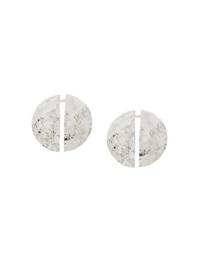 Shop Misho Split Stud Earrings In Silver