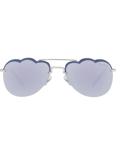 Shop Miu Miu Noir Sunglasses In Blue