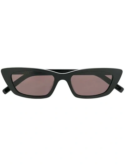 Shop Saint Laurent Retro Slim Mass Sunglasses In Black