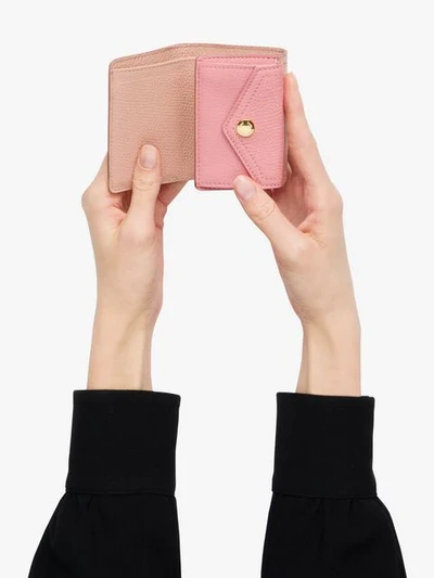 Shop Miu Miu Lettering Logo Wallet In Pink