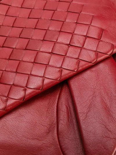 Shop Bottega Veneta Woven Effect Gloves In Red