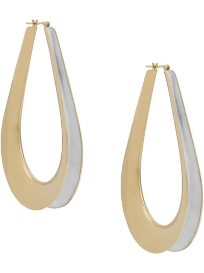 Shop Annelise Michelson Ellipse M Hoop Earrings In Gold