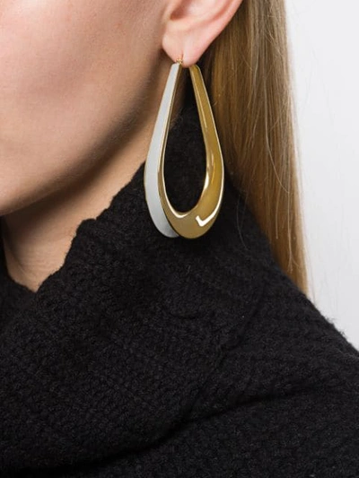 Shop Annelise Michelson Ellipse M Hoop Earrings In Gold