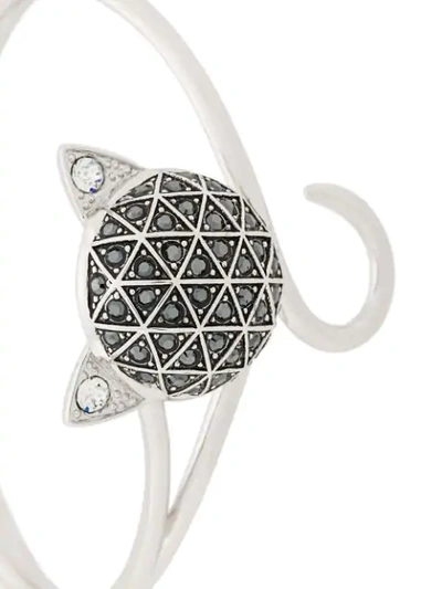 Shop Karl Lagerfeld Faceted Choupette Cuff - Silver