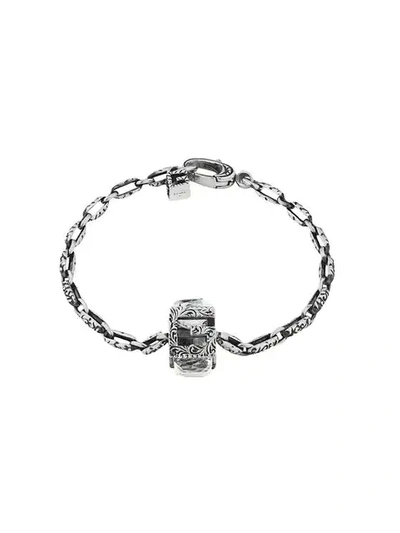 Shop Gucci Bracelet With Square G Cube In Silver