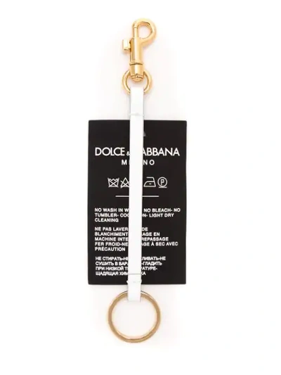 Shop Dolce & Gabbana Keychain In Rubber Logo In Black