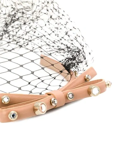 Shop Red Valentino Embellished Net Hairband In Neutrals