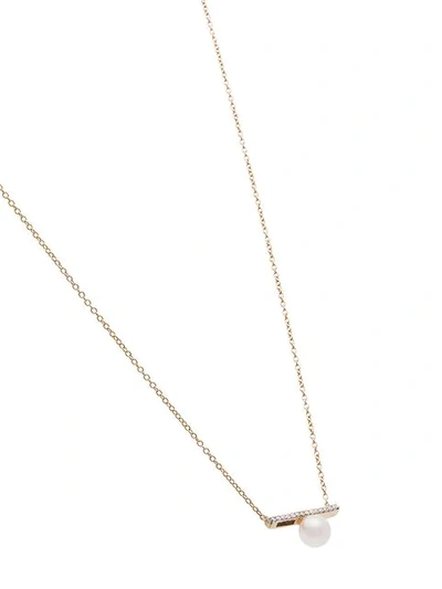 Shop Mateo 14kt Gold And Diamond Bar Necklace In Metallic