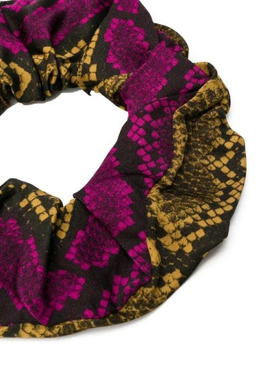 Shop Andamane Snakeskin Scrunchie In Yellow