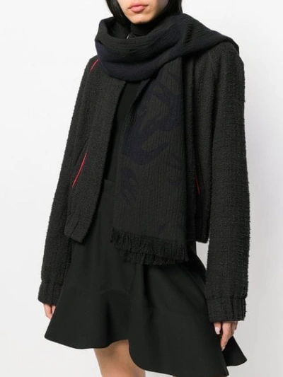 Shop Mcq By Alexander Mcqueen Swallow Cut Up Scarf In Black