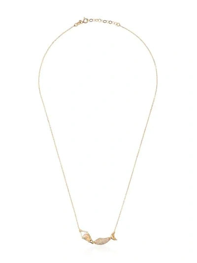 Shop Anton Heunis Gold Mermaid Diamond Necklace In Metallic