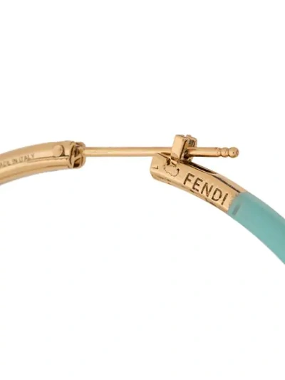 Shop Fendi F Logo Hoop Earrings In Gold