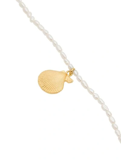 ANNI LU CLAM SHELL AND PEARL NECKLACE - 白色