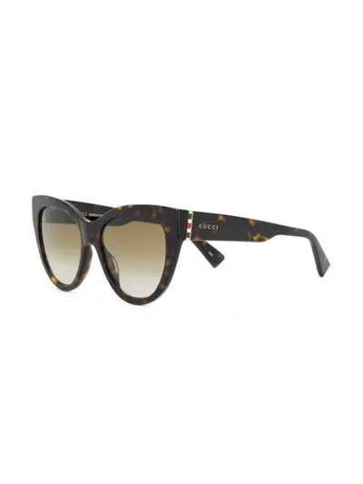 Shop Gucci Oversized Cat Eye Sunglasses In 002