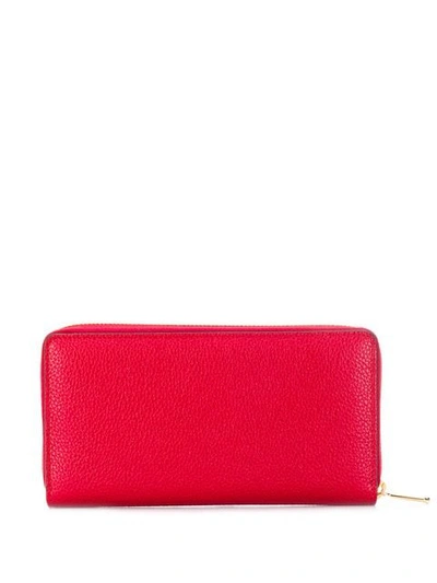 GUCCI ZUMI GRAINY LEATHER CONTINENTAL WALLET - 红色