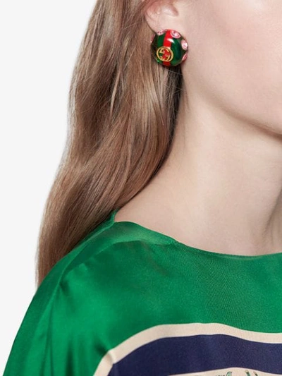 Shop Gucci Vintage Web Earrings In 8518