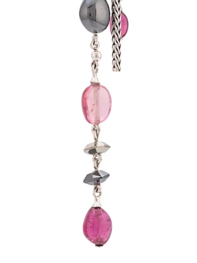 Shop John Hardy Adwoa Aboah Silver And Mixed Stone Classic Chain Drop Earrings In Pink