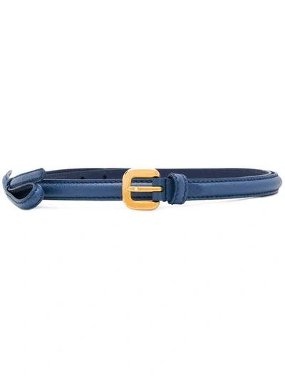 Shop Prada Bow Detail Belt In Blue