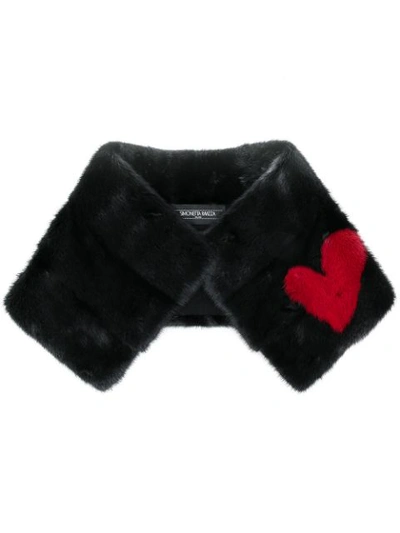 Shop Simonetta Ravizza Heart Detail Collar Scarf - Black