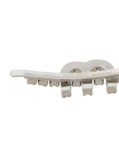 Shop Miu Miu Embellished Hair Clip In Metallic